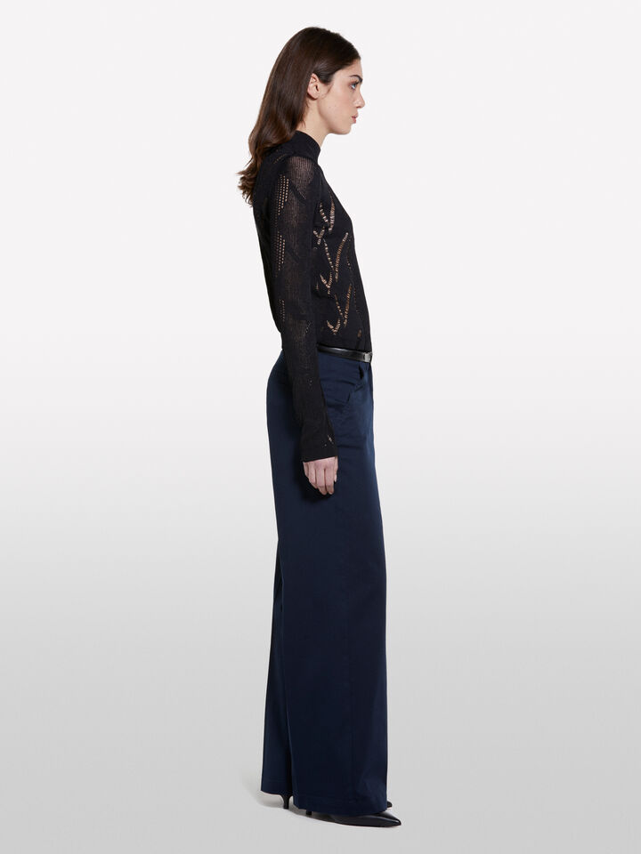 Open-knit sweater - women's crew neck sweaters - Black | Sisley image number 2